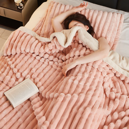 Kuschelige Kunstfell Fleece Decke