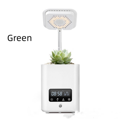 Smart Hydroponic Plant Pot with Diffuser and Desk Lamp for Indoor Use