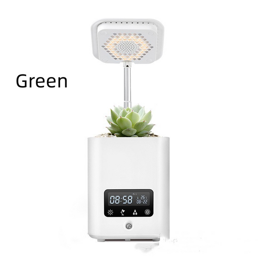 Smart Hydroponic Plant Pot with Diffuser and Desk Lamp for Indoor Use