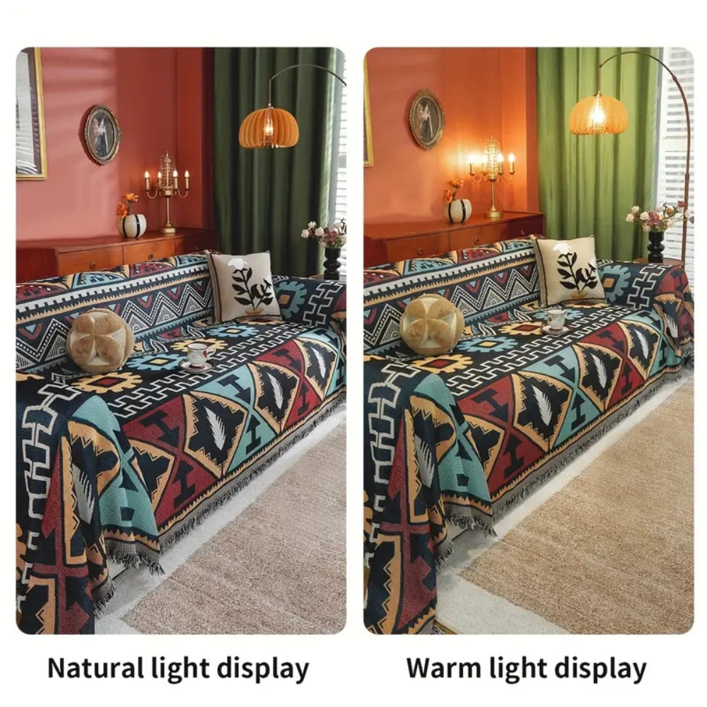 Azteken Geometrisches Muster Sofaüberzug