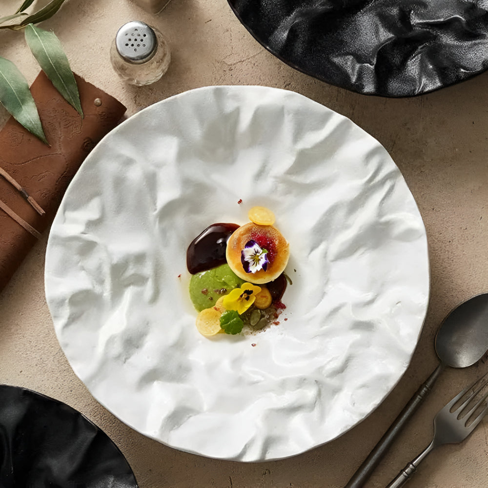 Artisan zerknitterte Papierkeramikplatte