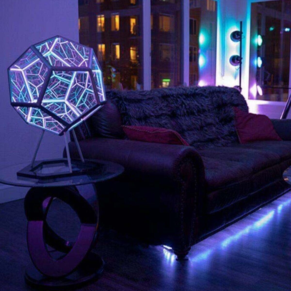 Dodekaeder InfinityGlow LED Lampe mit Fernbedienung