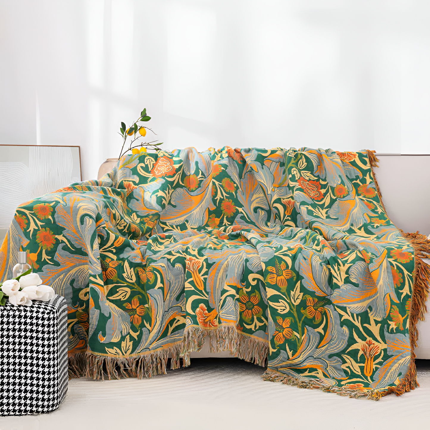 Vintage Floral Wandteppich Throw-Decke