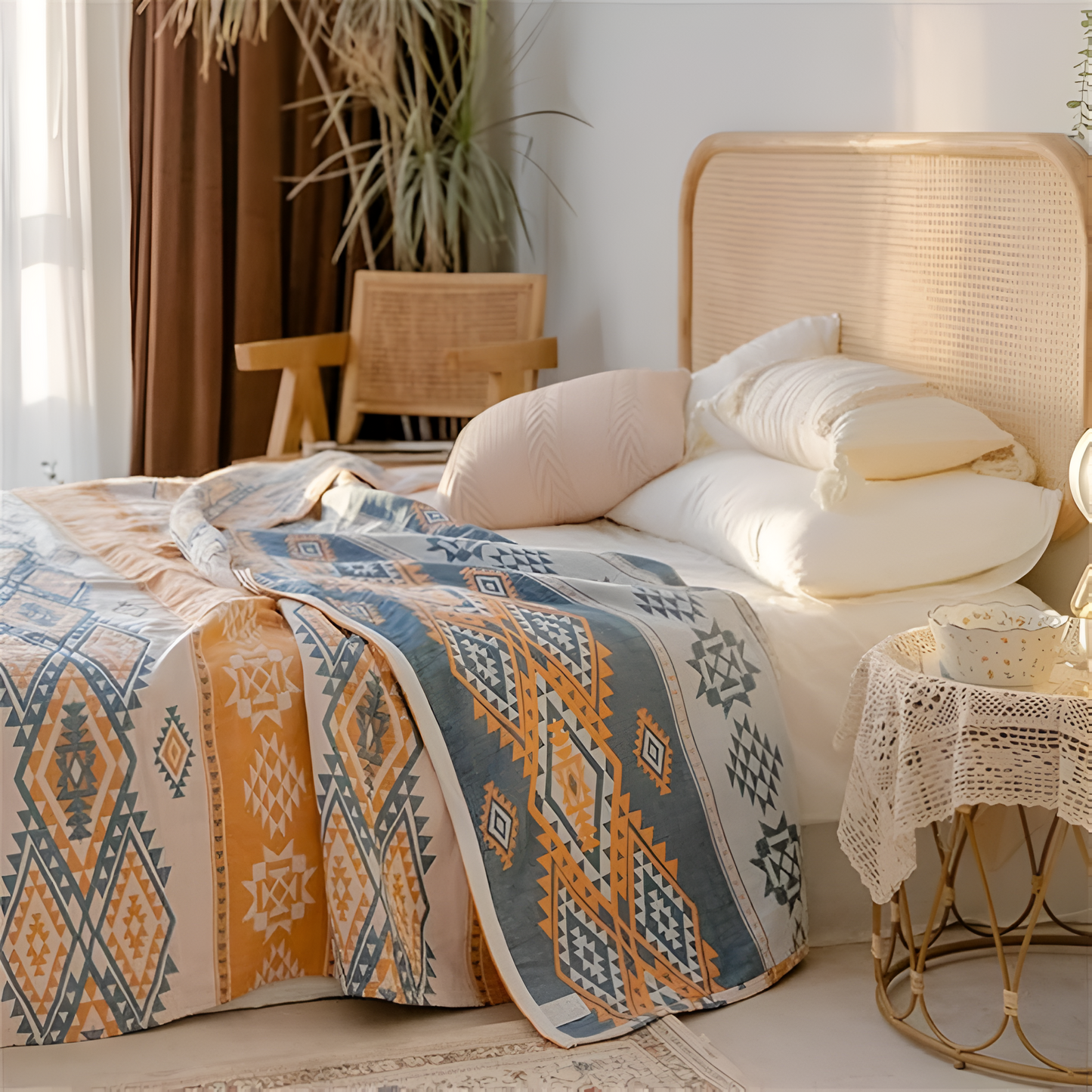 Serene Boho Stil Baumwoll-Decke