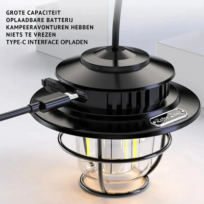 Wiederaufladbare LED Campinglampe mit Haken zum Aufhängen