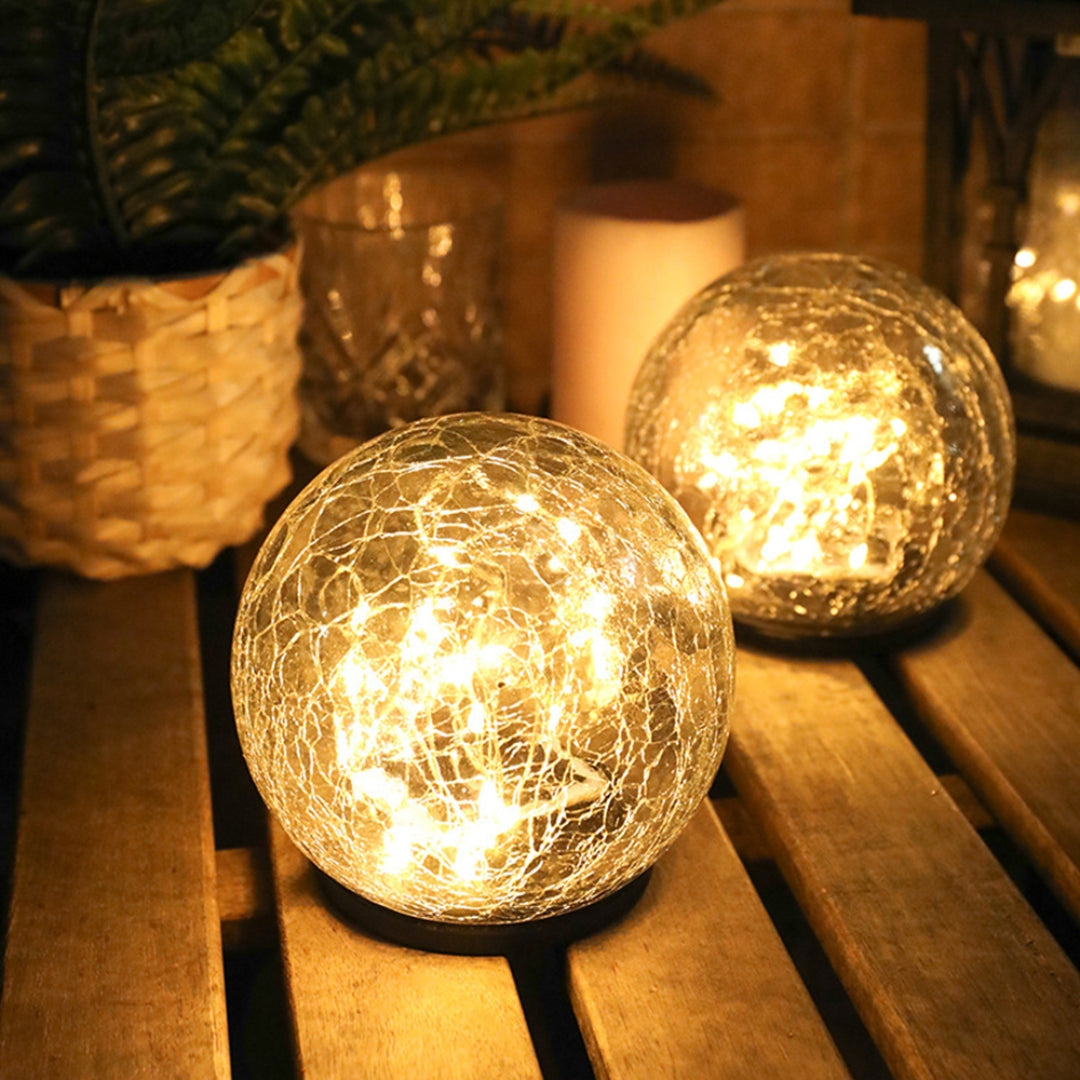 Solar Crack Ball Lampe: Wasserdichte Gartenornamente