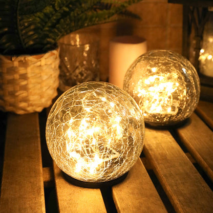 Solar Crack Ball Lampe: Wasserdichte Gartenornamente