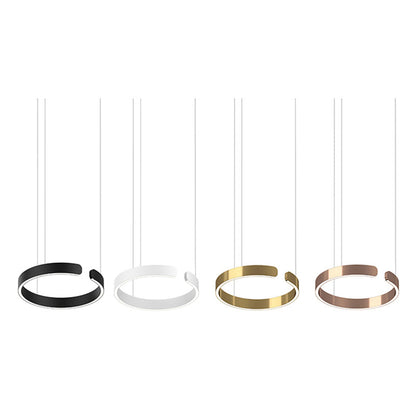 Garduru | Edge Modern Circle LED-Hängelampe aus schwarzem/weißem/goldenem Metall für Schlafzimmer/Esszimmer/Wohnzimmer