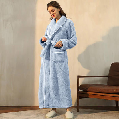 Garduru Bequemer Fleece-Pyjama, langer Bademantel