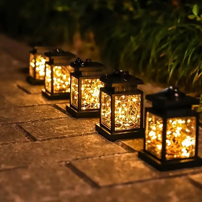 Solar LED Laterne mit Lichterdraht und Aufhängeclip – Wasserdichte Gartenbeleuchtung für Terrasse und Balkon