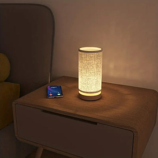 Moderner Leinen-Look Nachttischlampe – Stilvolles Design für eine gemütliche Atmosphäre