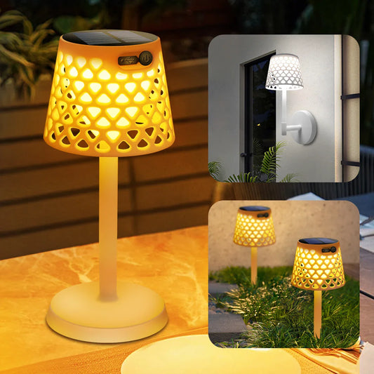 Solar-Tischlampe – kabellos – solarbetrieben – für Garten/Terrasse – LED-Schreibtischlampe