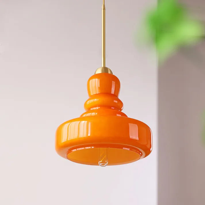 Garduru Bauhaus Glas Pendelleuchte | Elegantes Kürbis-Design | Dimmbares Licht | Moderne Deckenleuchte