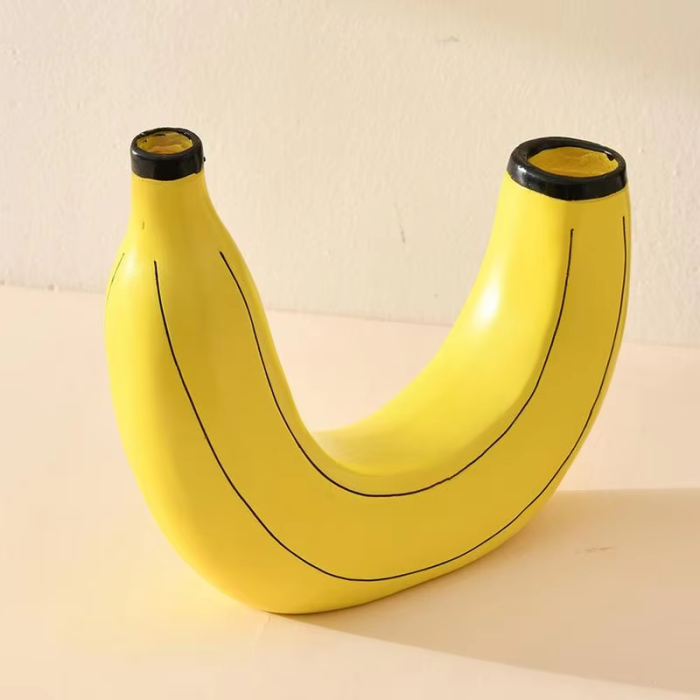 Garduru Design Keramik Vase | Kreative Dekoration für Zuhause | Moderne Bananenform | Boho Tischdeko