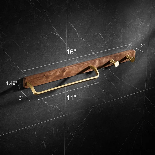 Massivholz Nordischer Stil Badezimmer Handtuchstange mit Haken Hängeregal
