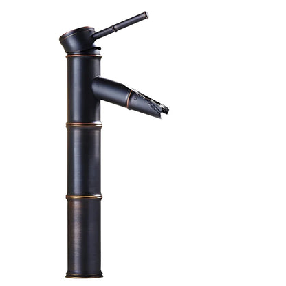 Schwarzer Bambus Messing Wasserfall Badezimmer Waschbecken Armatur Mischbatterie