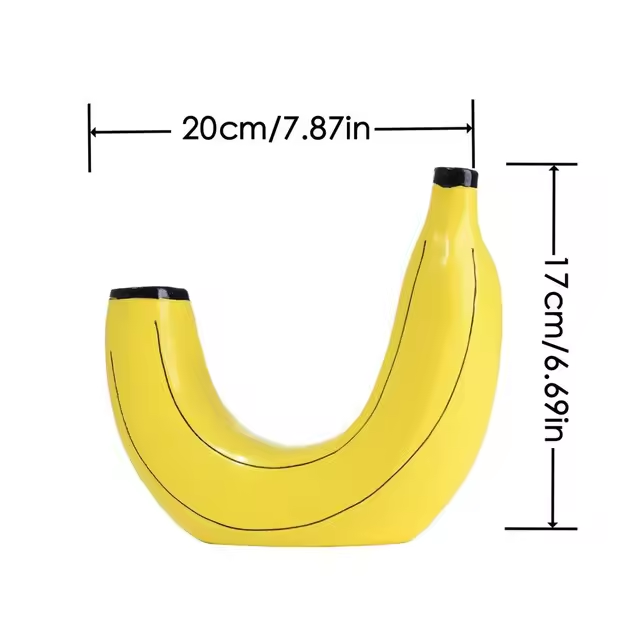 Garduru Design Keramik Vase | Kreative Dekoration für Zuhause | Moderne Bananenform | Boho Tischdeko