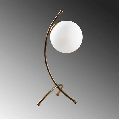 Designer-Glas-Globus-Tischlampe mit einzigartigem Standfuß