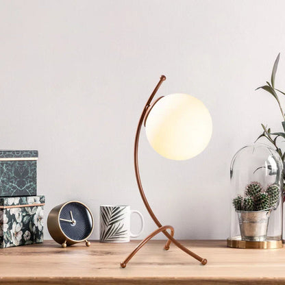 Designer-Glas-Globus-Tischlampe mit einzigartigem Standfuß
