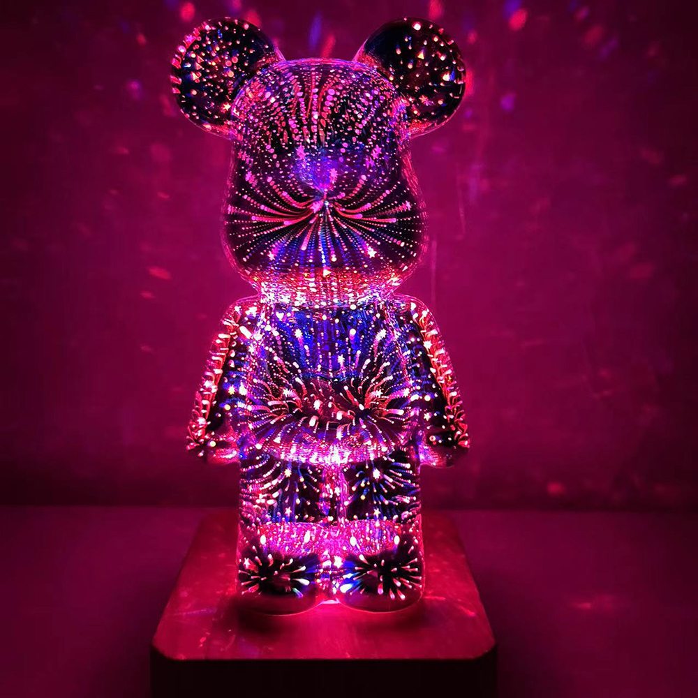 Garduru Nachttischlampe | Teddy Bear Design | Stimmungslicht für Schlafzimmer & Kinderzimmer | Kabellos & Dekorativ