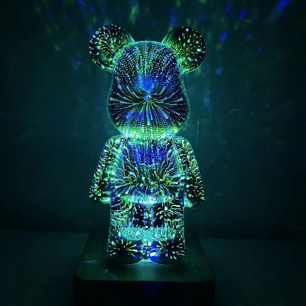 Garduru Nachttischlampe | Teddy Bear Design | Stimmungslicht für Schlafzimmer & Kinderzimmer | Kabellos & Dekorativ