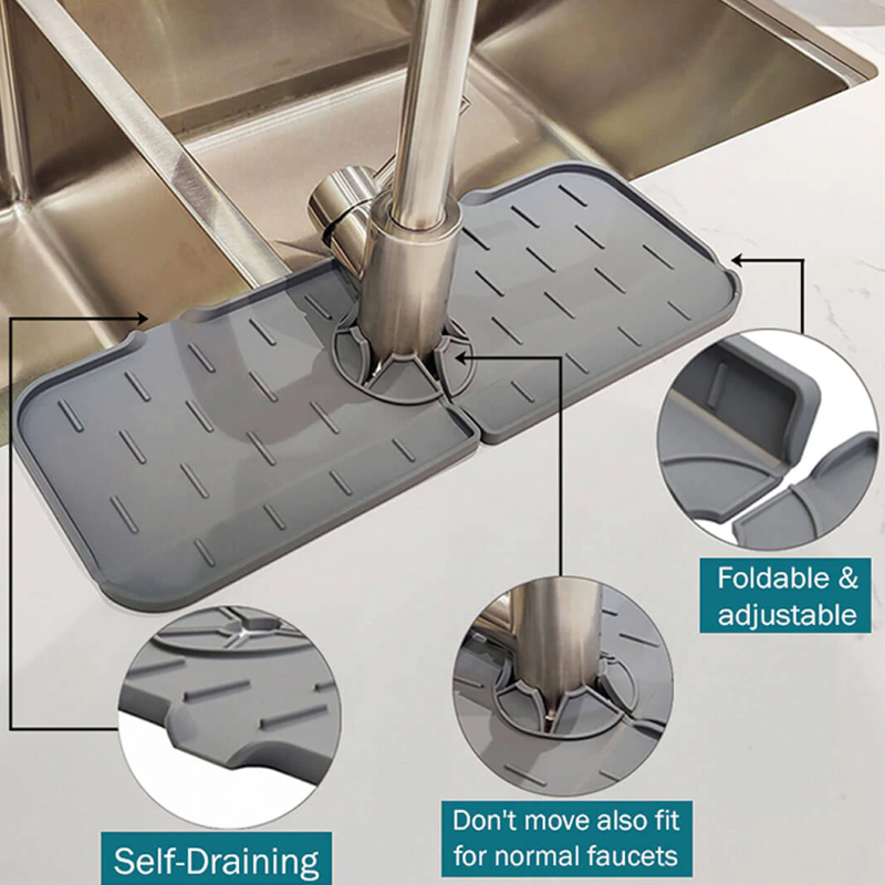 Luxora Silikon Wasserhahn Griff Tropfenfänger Tray - Flexibles Mat