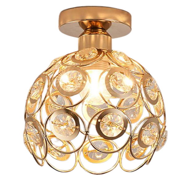 Aufhängung Flur Fancy Gold - Elegante Deckenlampe aus Gold und Kristall für Flur