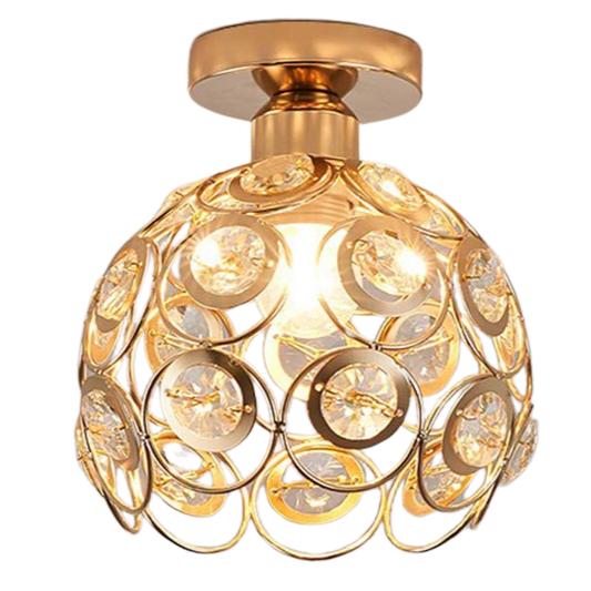 Aufhängung Flur Fancy Gold - Elegante Deckenlampe aus Gold und Kristall für Flur