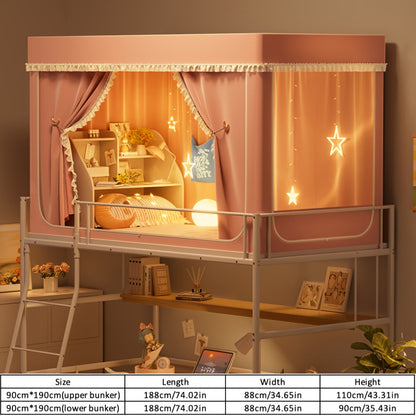 StarryBunk Verstellbares Etagenbett – Gemütlich & Geschützt mit Moskitonetz