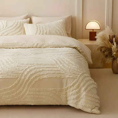 Garduru Duvet Set - 3pcs Luxus Streifen Schnitt Bettbezug