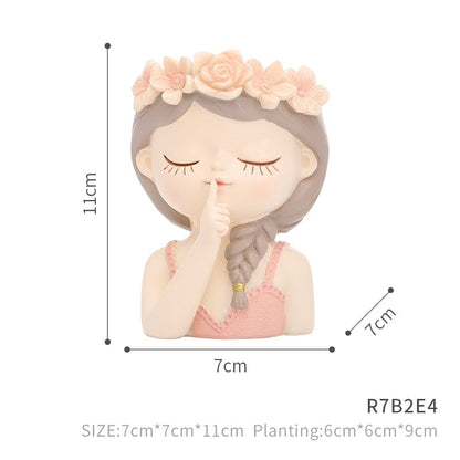 Cartoon Mädchen Sukkulententopf