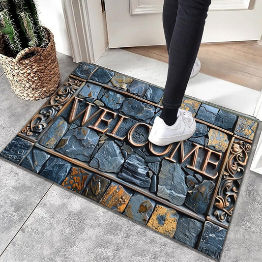 3D Stein Fußmatte für den Hauseingang - Stylisch, Langlebig und Einladend