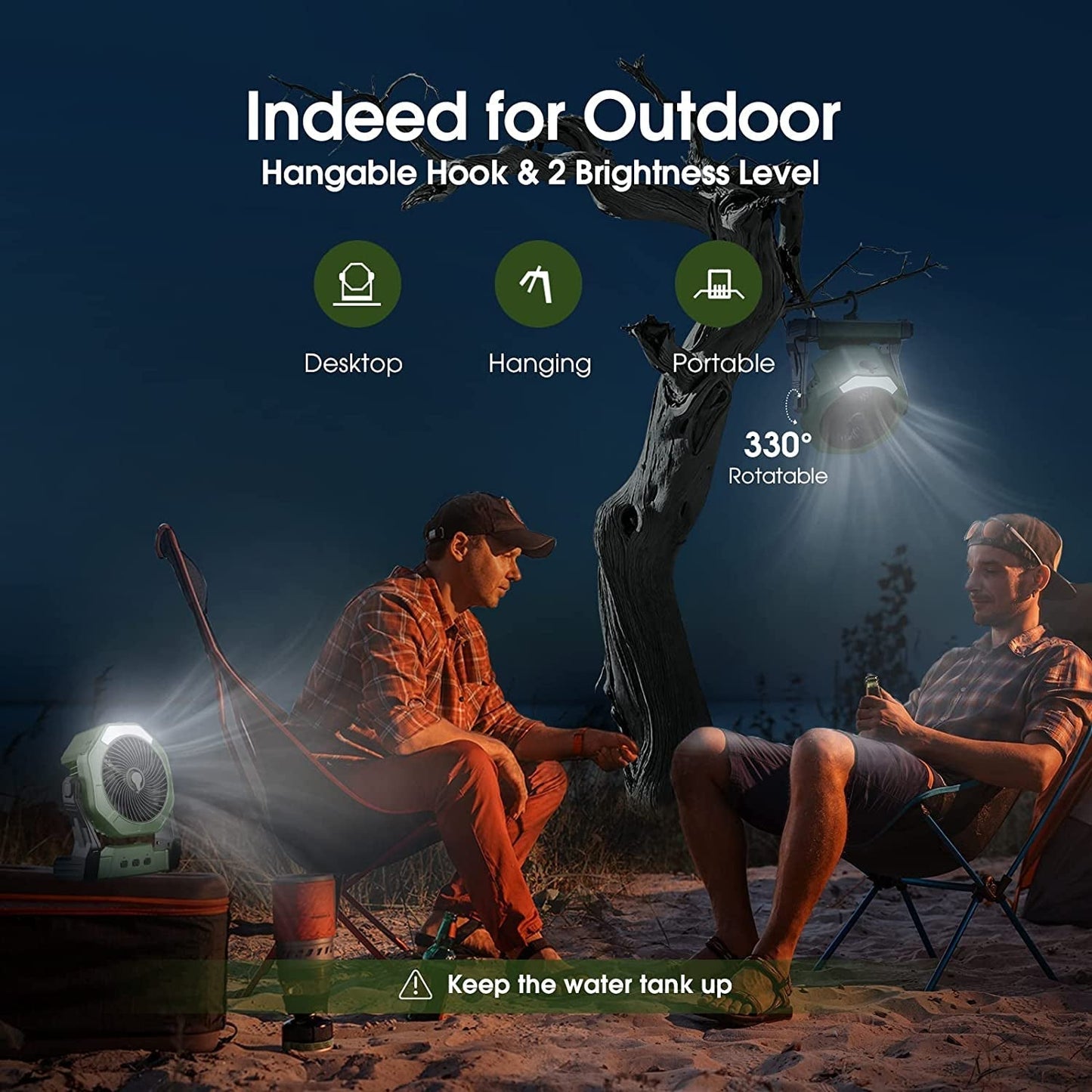 Tragbarer Nebelventilator, 8-Zoll 10000Mah Akku betrieben Ventilator