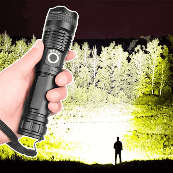 Wiederaufladbare Militär-Taschenlampe mit 90000 Lumen | BrightBeam
