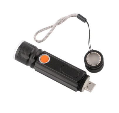 USB Wiederaufladbare Magnetische Taschenlampe – LED Notfalllampe mit Magnet und Trageband