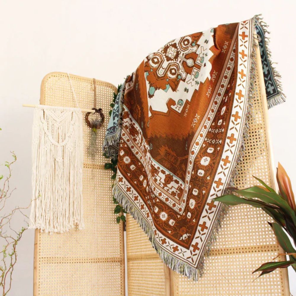 Boho Chic gemustertes Überwurfdecke