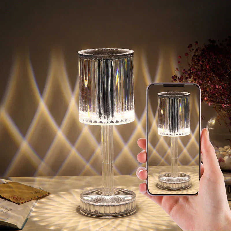 Elegante dimmbare Kristall-Tischlampe