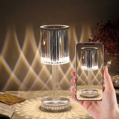 Elegante dimmbare Kristall-Tischlampe