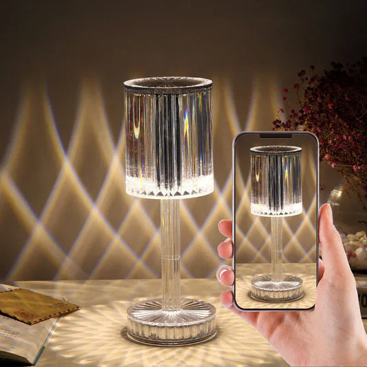 Elegante dimmbare Kristall-Tischlampe