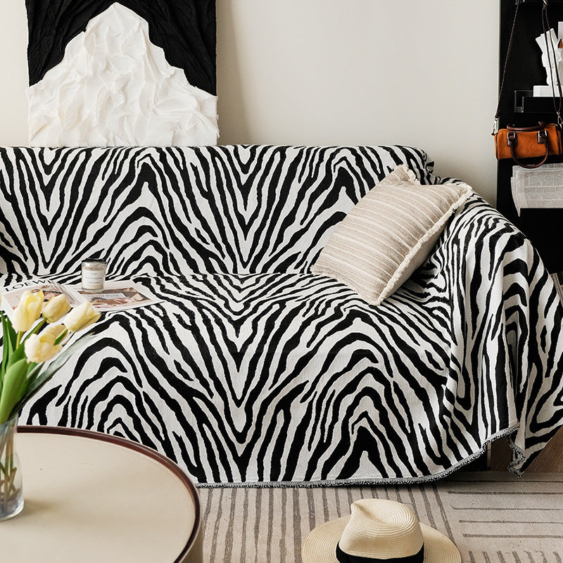 Zebra Muster Chenille Sofa/Couch Wurfdecke