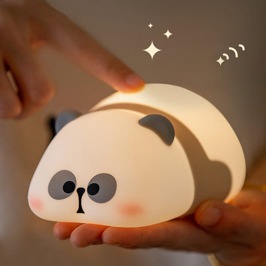 Liegender Panda LED Quietscher Nachtlicht Für Geschenk USB Wiederaufladbare Panda Lampe