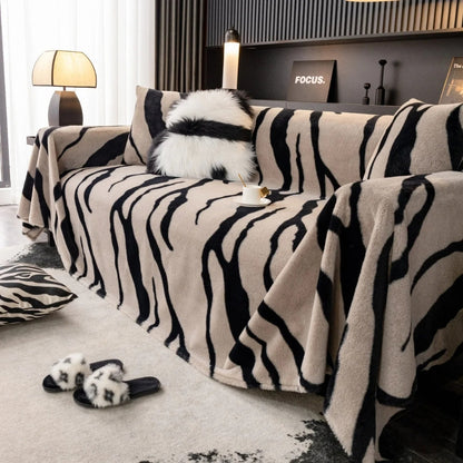 Wild Stripes Zebra Fleece Sofa Bezug