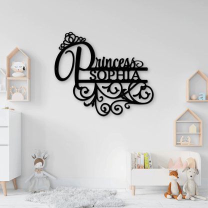 Princess Monogram - Individuelles Stahl-Schild