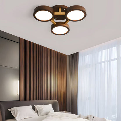 LED-Deckenleuchte mit modernem Holzdesign