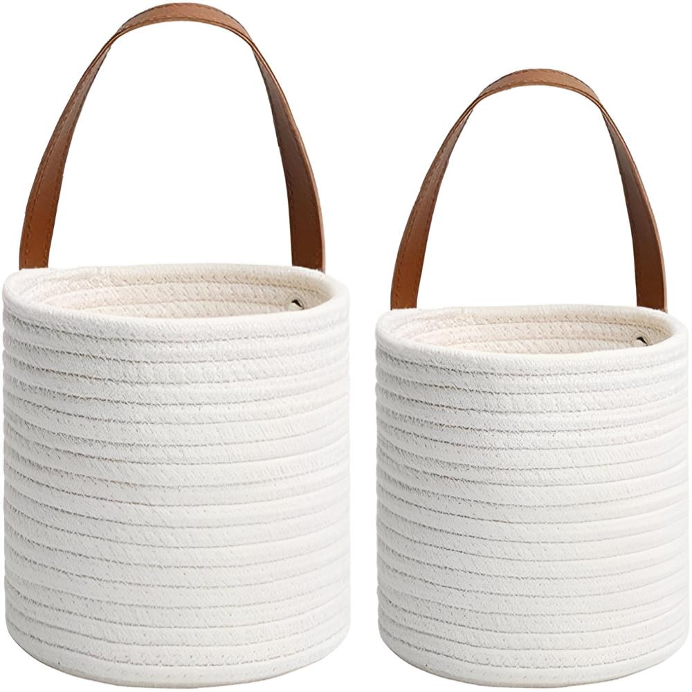 Woven Cotton Rope Hanging Basket | 2er Set