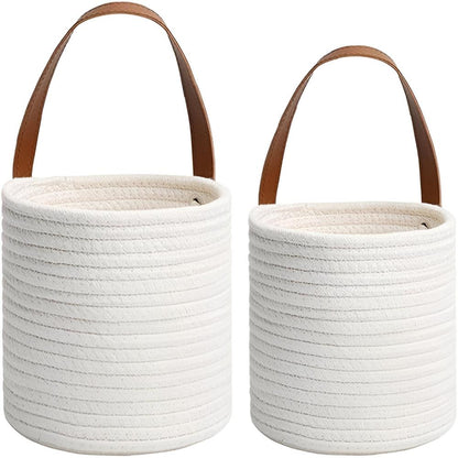 Woven Cotton Rope Hanging Basket | 2er Set