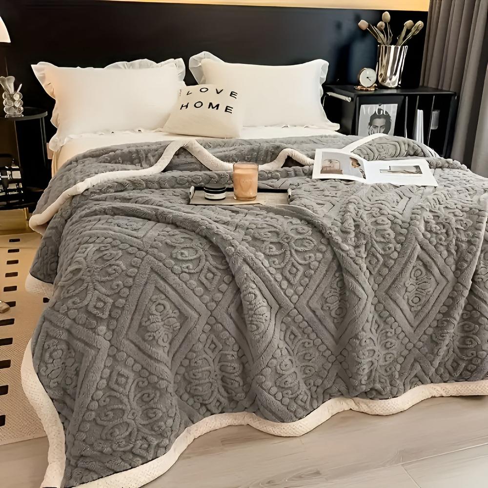 Samt Mandala Sherpa Decke