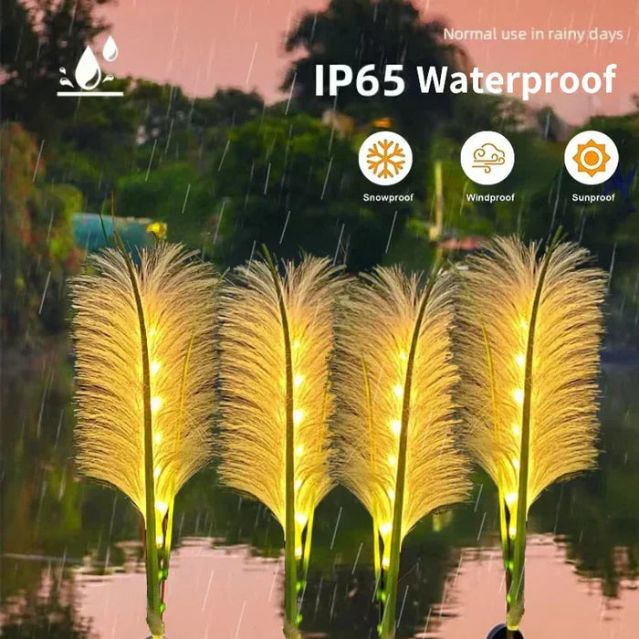 Solarbetriebene Rattan-Gartenlampe - Außenbeleuchtung im Grasdesign