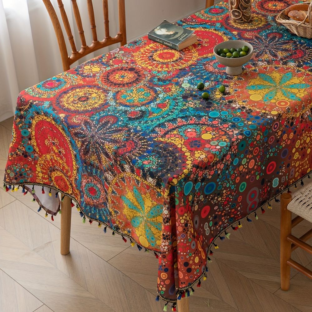Hypno Bloom Quasten Tischdecke
