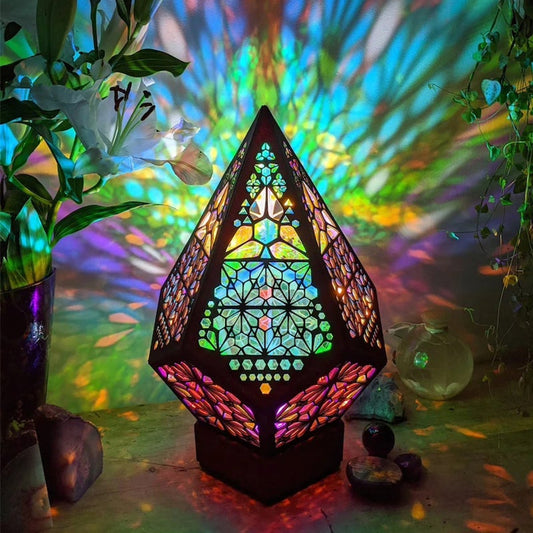 LED Stehlampe im Boho-Look mit Sternenhimmel-Projektion – Romantisch & modern